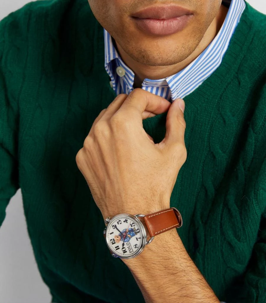 商品Ralph Lauren|Denim Flag Polo Bear Watch 42mm,价格¥15929,第5张图片详细描述