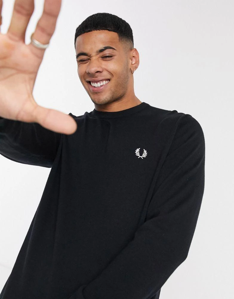 商品Fred Perry|Fred Perry crew neck jumper in black,价格¥960,第1张图片