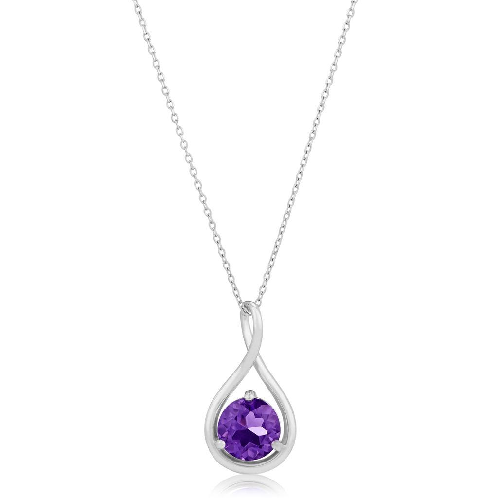商品MAX + STONE|14K White Gold 7mm Round Gemstone Infinity Twist Pendant, 18 inch Cable Chain,价格¥1771,第6张图片详细描述