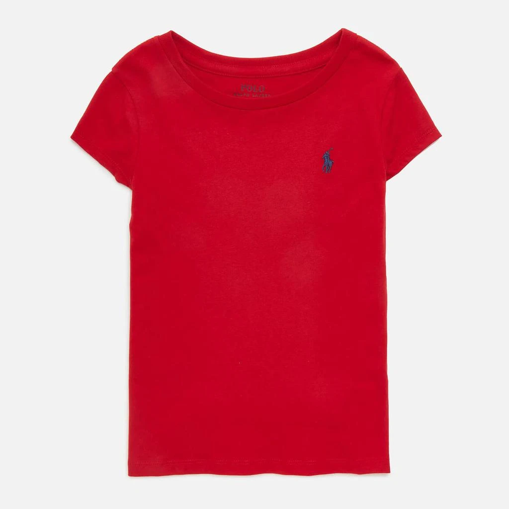 商品Ralph Lauren|Polo Ralph Lauren Girls' Short Sleeved Logo T-Shirt - Red,价格¥153,第1张图片