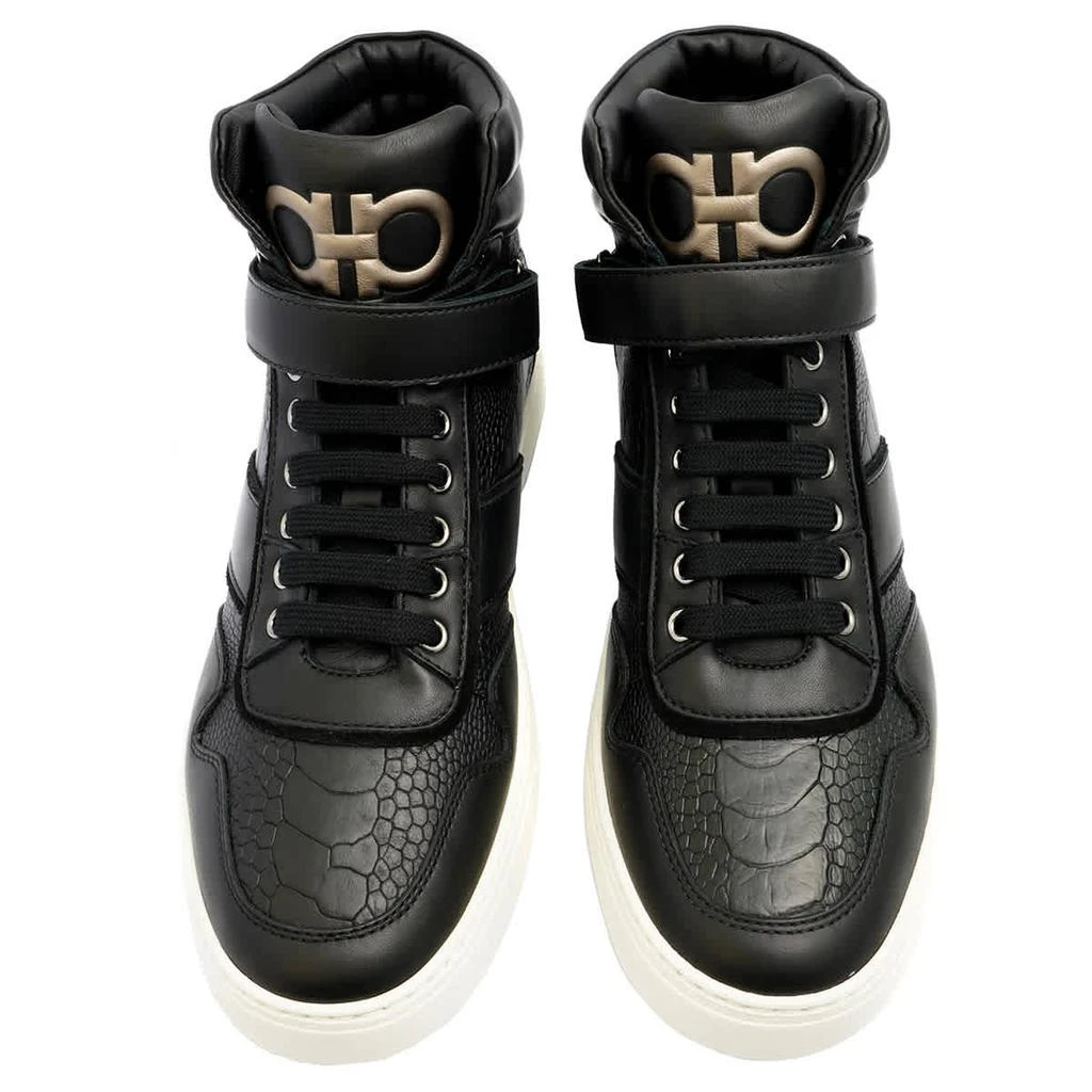 商品Salvatore Ferragamo|Salvatore Ferragamo Men's Black Noe Exoti High-top Sneakers,价格¥2448,第3张图片详细描述