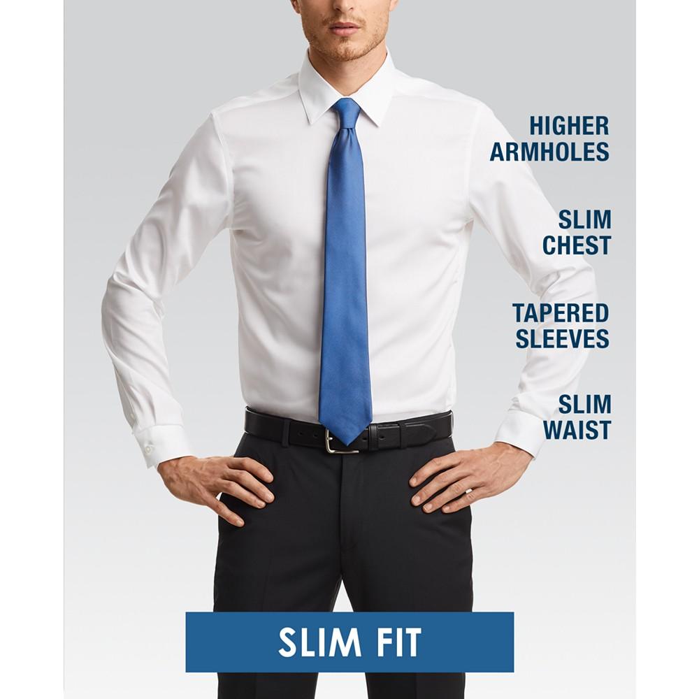 Calvin Klein Men's STEEL Slim-Fit Non-Iron Stretch Performance Dress Shirt商品第2张图片规格展示