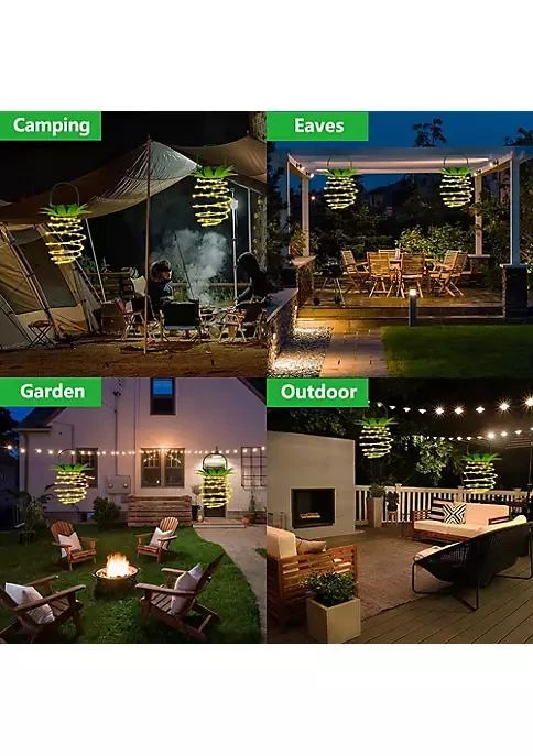 商品SOWAZ|2 Pks 60 Led Hanging Solar Pineapple String Lights   Warm Color,价格¥164,第4张图片详细描述