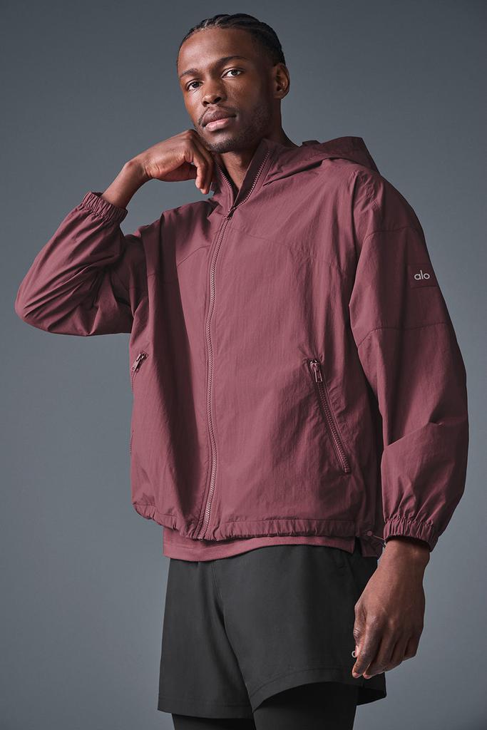 Alo Vantage Nylon Ripstop Track Jacket - Burgundy Truffle