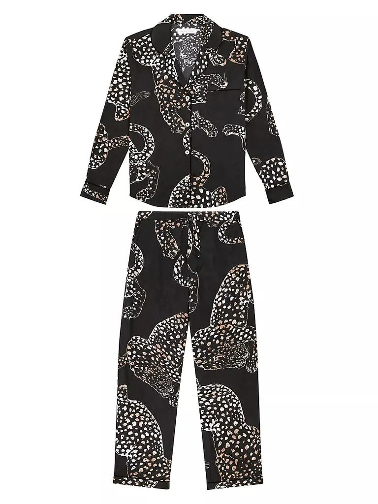 商品Desmond & Dempsey|Jaguar Print Cotton Pajama Set,价格¥1546,第1张图片