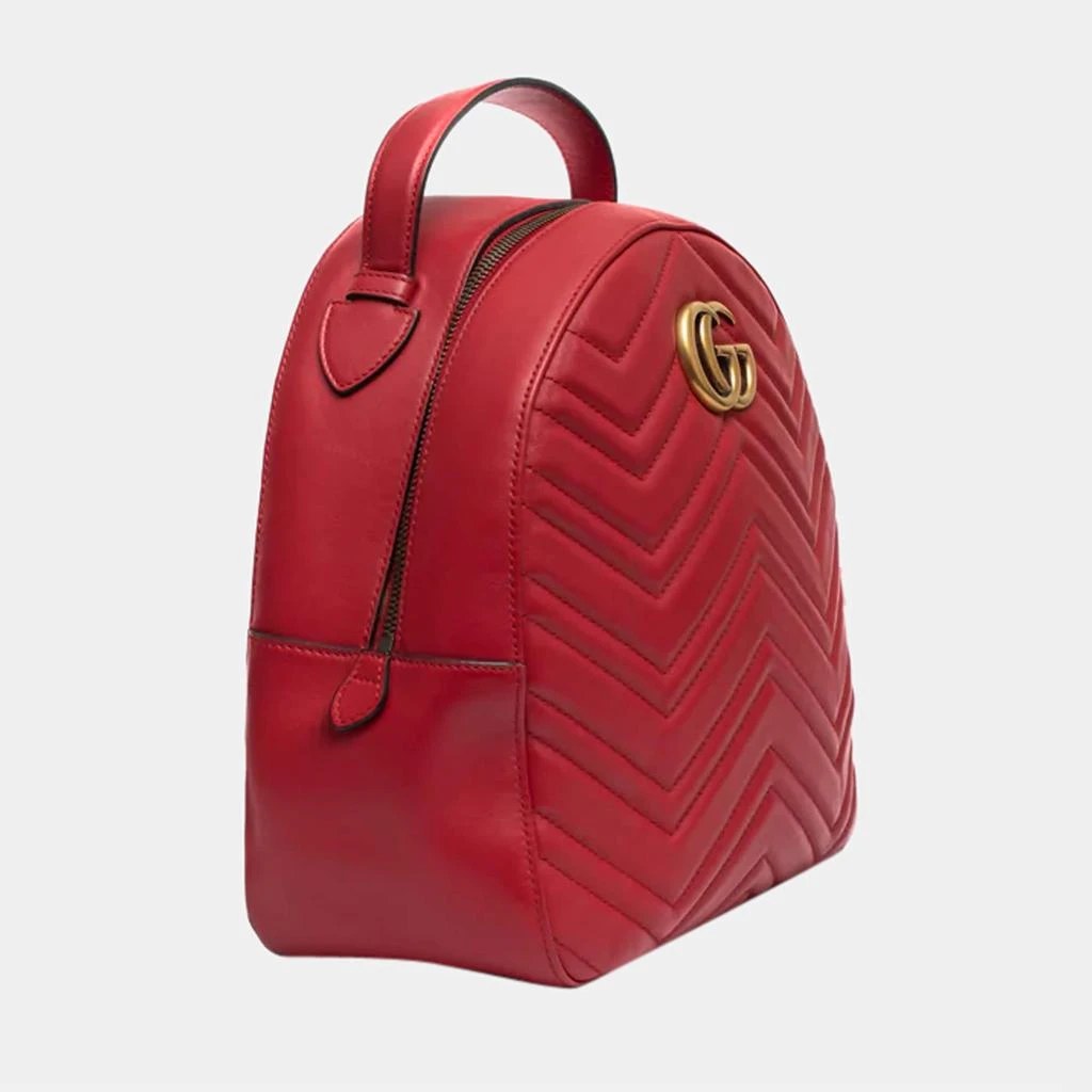 商品[二手商品] Gucci|Gucci Red Matelassé Leather GG Marmont Backpack,价格¥14376,第2张图片详细描述