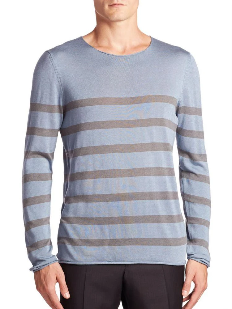 商品Giorgio Armani|Striped Cotton, Silk & Cashmere Sweater,价格¥3445,第1张图片