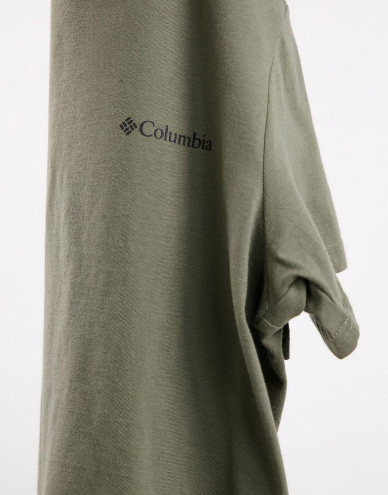 商品Columbia|Columbia CSC River 1/2 crop t-shirt in green Exclusive at ASOS,价格¥117,第5张图片详细描述