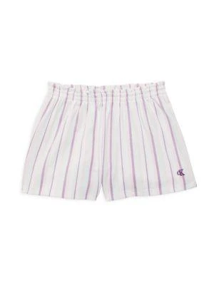 商品Calvin Klein|Little Girl’s 2-Piece Logo Tee & Striped Shorts Set,价格¥188,第3张图片详细描述