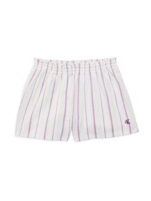 商品Calvin Klein|Little Girl’s 2-Piece Logo Tee & Striped Shorts Set,价格¥81,第3张图片详细描述