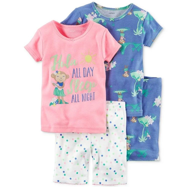 商品Carter's|大/小童4-Pc. Hula All Day Cotton Pajama Set, Little Girls (2-6X) & Big Girls (7-16),价格¥96,第2张图片详细描述