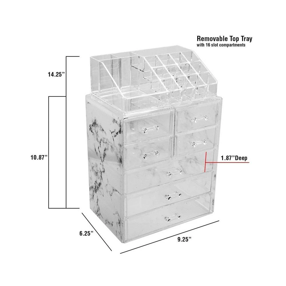 商品Sorbus|Cosmetics Makeup Storage Case Medium Display Sets - 3 Large 4 Small Drawers + Top,价格¥488,第5张图片详细描�述