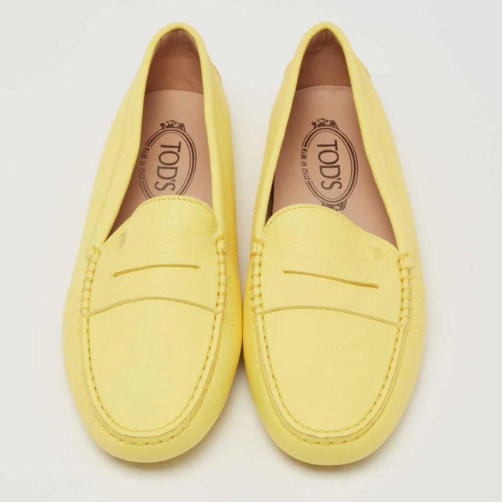 商品Tod's|Tod's Yellow Leather Gommini Slip On Loafers Size 39,价格¥1473,第3张图片详细描述