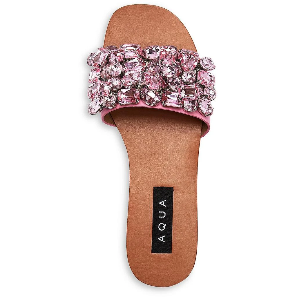 商品AQUA|Aqua Womens Paris Rhinestone Flat Slide Sandals,价格¥192,第5张图片详细描述