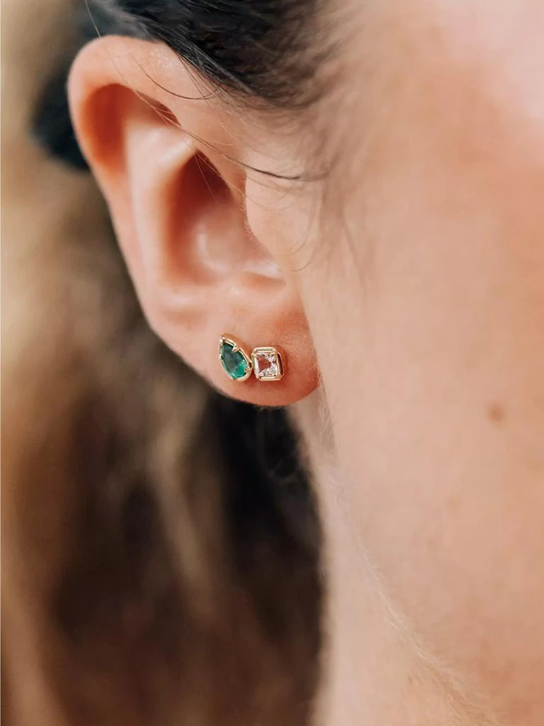 商品Anzie|Mélia Mila 14K Yellow Gold, Emerald & Topaz Stud Earrings,价格¥6369,第2张图片详细描述