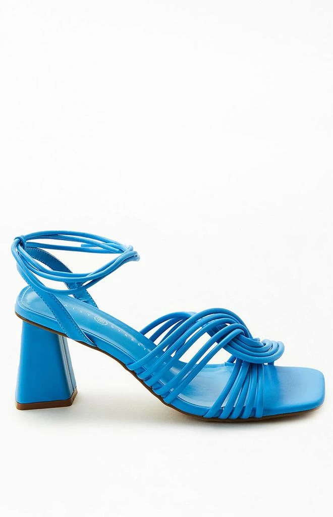 商品Daisy Street|Women's Blue Strappy Heeled Sandals,价格¥137,第1张图片