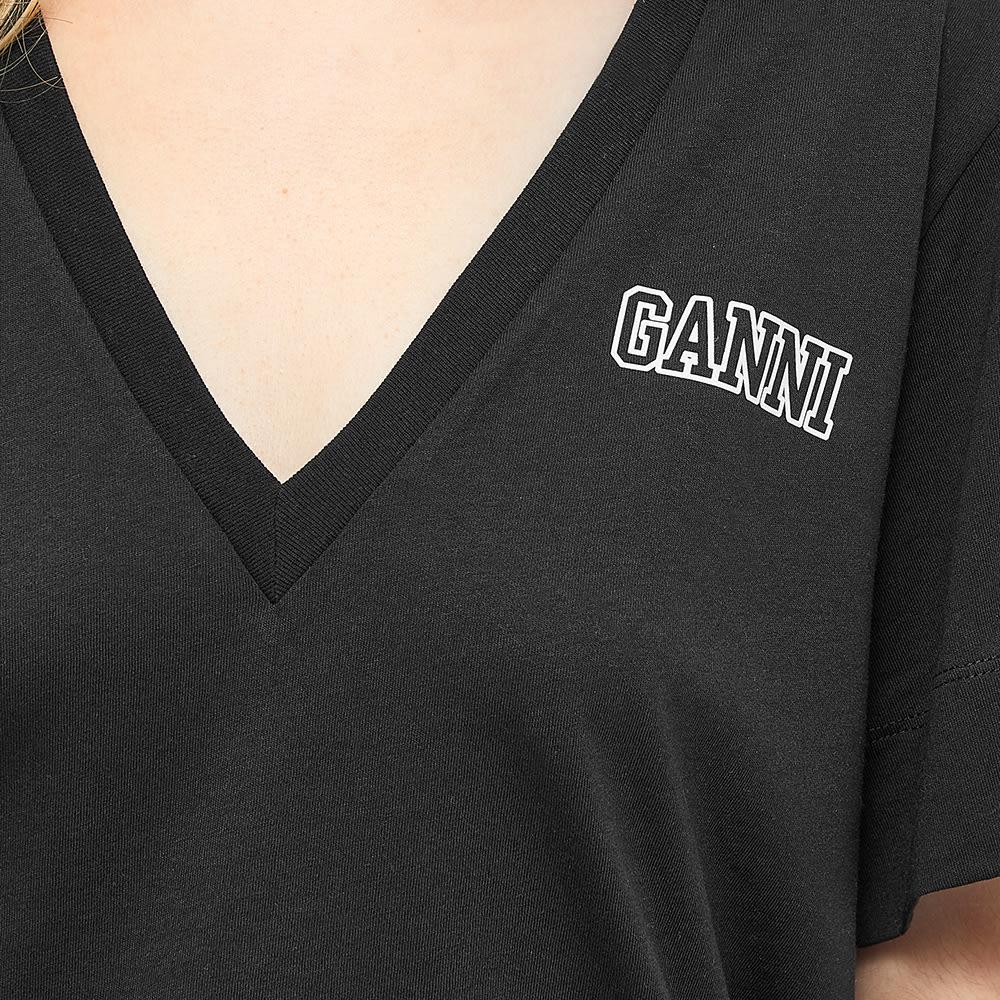 商品Ganni|GANNI Logo V-Neck Tee,价格¥588,第4张图片详细描述