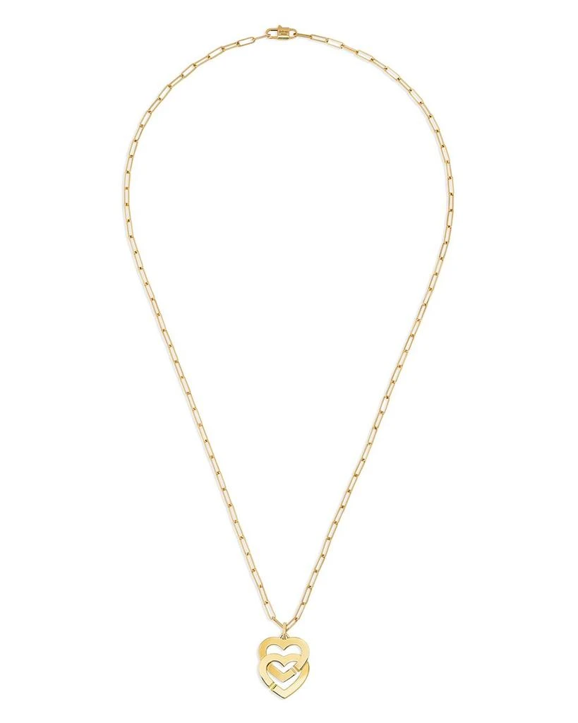 商品Dinh Van|18K Yellow Gold Double Coeurs Heart Pendant Necklace, 17.7",价格¥23433,第1张图片