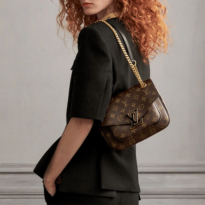 Louis Vuitton 路易威登 新款女包LV PASSY 老花帆布单肩斜挎链条邮差包 M45592 送礼好物 商品