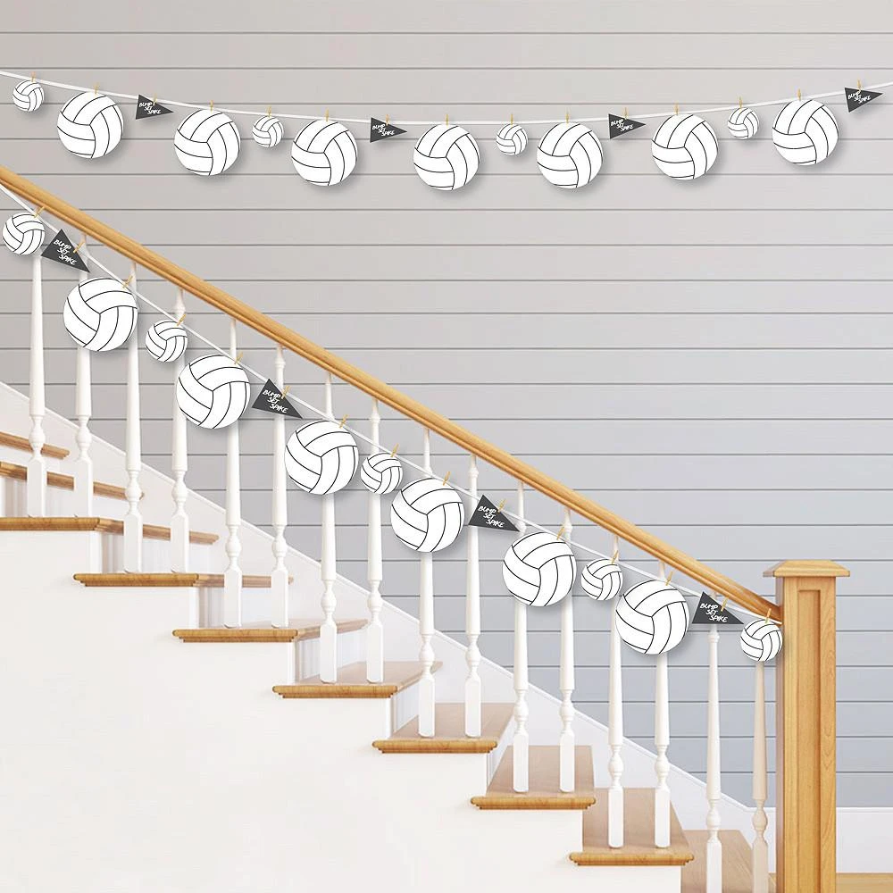 商品Big Dot of Happiness|Bump, Set, Spike - Volleyball - Party DIY Decor Clothespin Garland Banner 44 Pc,价格¥164,第3张图片详细描述