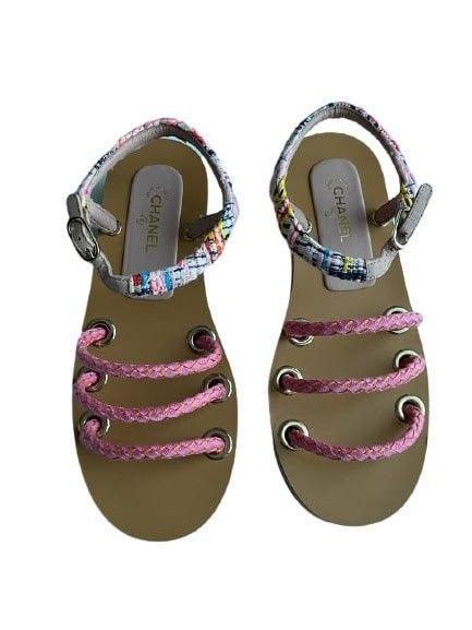 商品[二手商品] Chanel|Pink Cord Sandals,价格¥7187,第1张图片