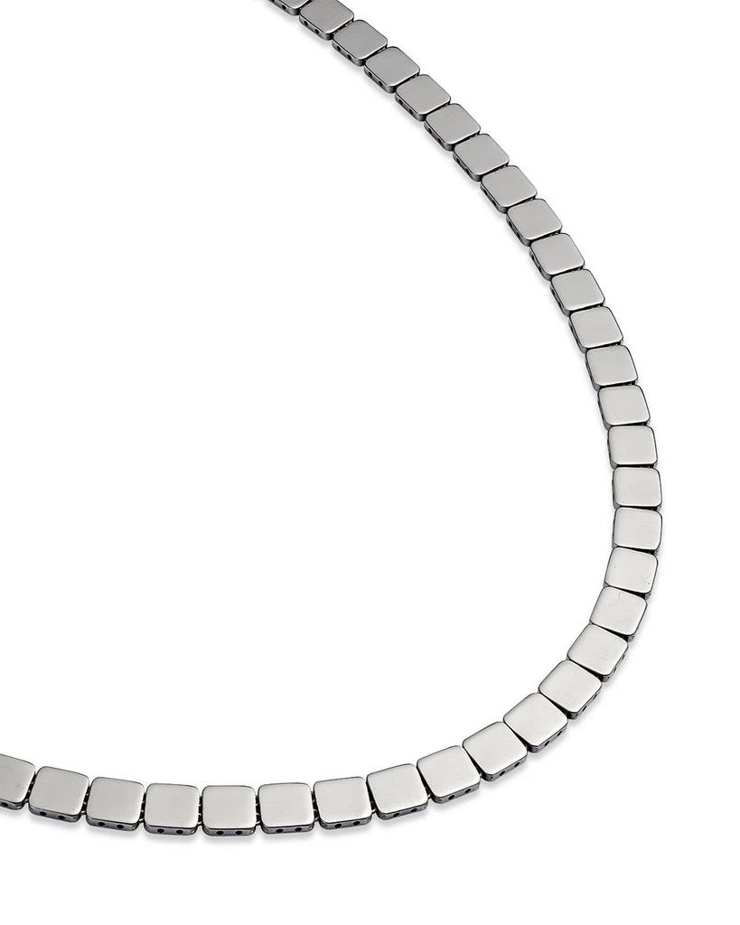 14K White Gold Cube Link Collar Necklace, 15.75-18" 商品
