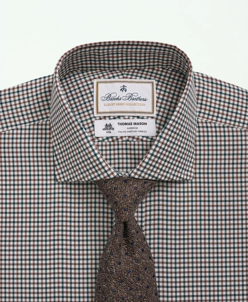 商品Brooks Brothers|Brooks Brothers X Thomas Mason® Cotton Twill Londoner Collar, Checked Dress Shirt,价格¥828,第2张图片详细描述