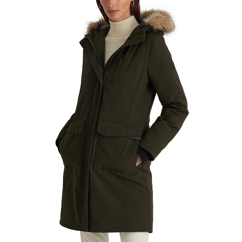 Women's Faux Fur Hooded Parka Coat, Created for Macy's商品第2张图片规格展示