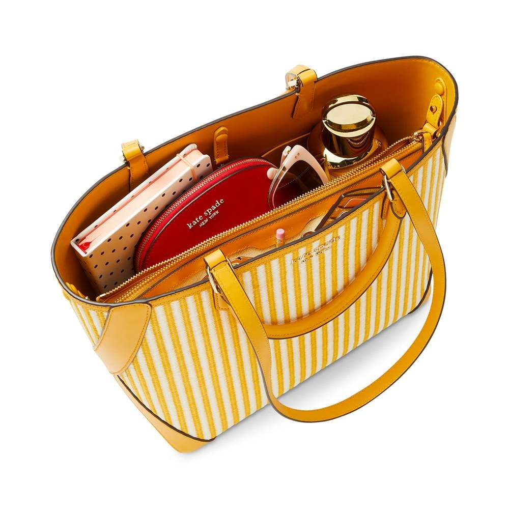 商品Kate Spade|Buddie Striped Straw Small Tote,价格¥1478,第5张图片详细描述