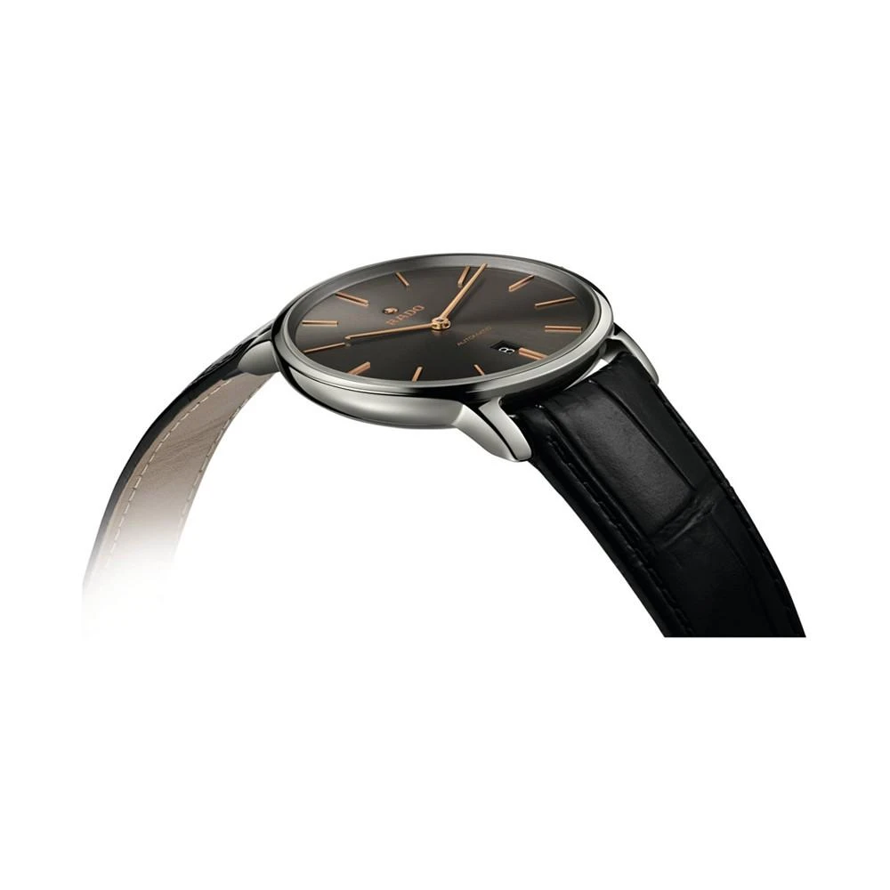 商品Rado|Men's Swiss Automatic DiaMaster Black Leather Strap Watch 41mm,价格¥16896,第4张图片详细描述