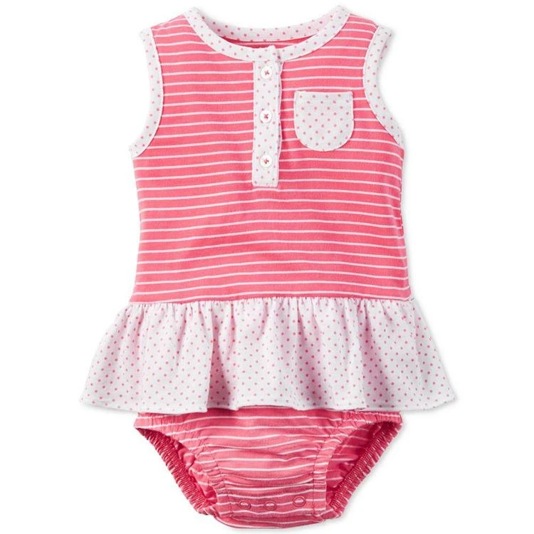 商品Carter's|Dots & Striped Skirted Sunsuit, Baby Girls (0-24 months),价格¥27,第1张图片