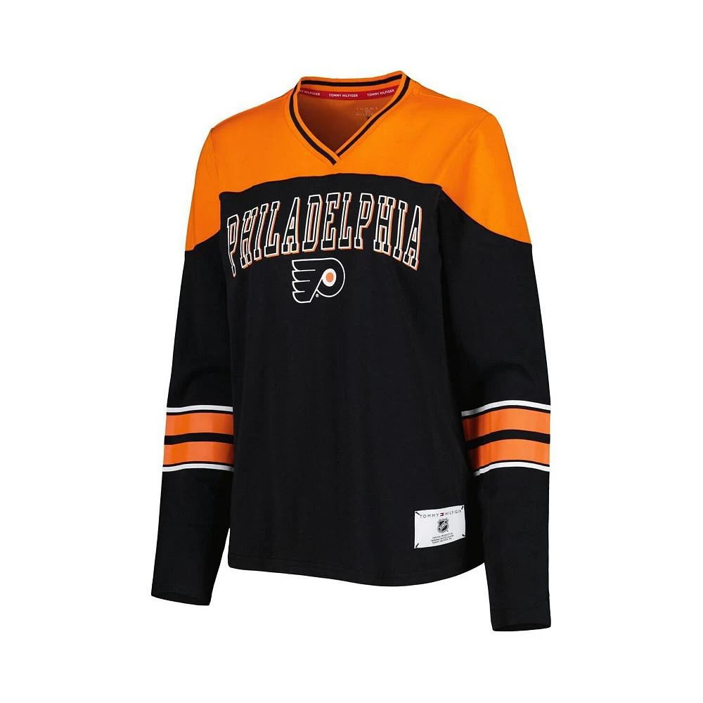 商品Tommy Hilfiger|Women's Black Philadelphia Flyers Abigail V-Neck Long Sleeve T-shirt,价格¥303,第3张图片详细描述