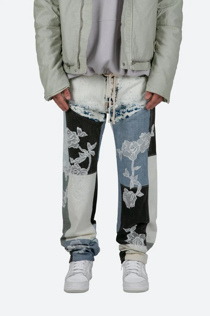 商品MNML|V446 Lace Baggy Denim - Blue/White,价格¥256,第1张图片