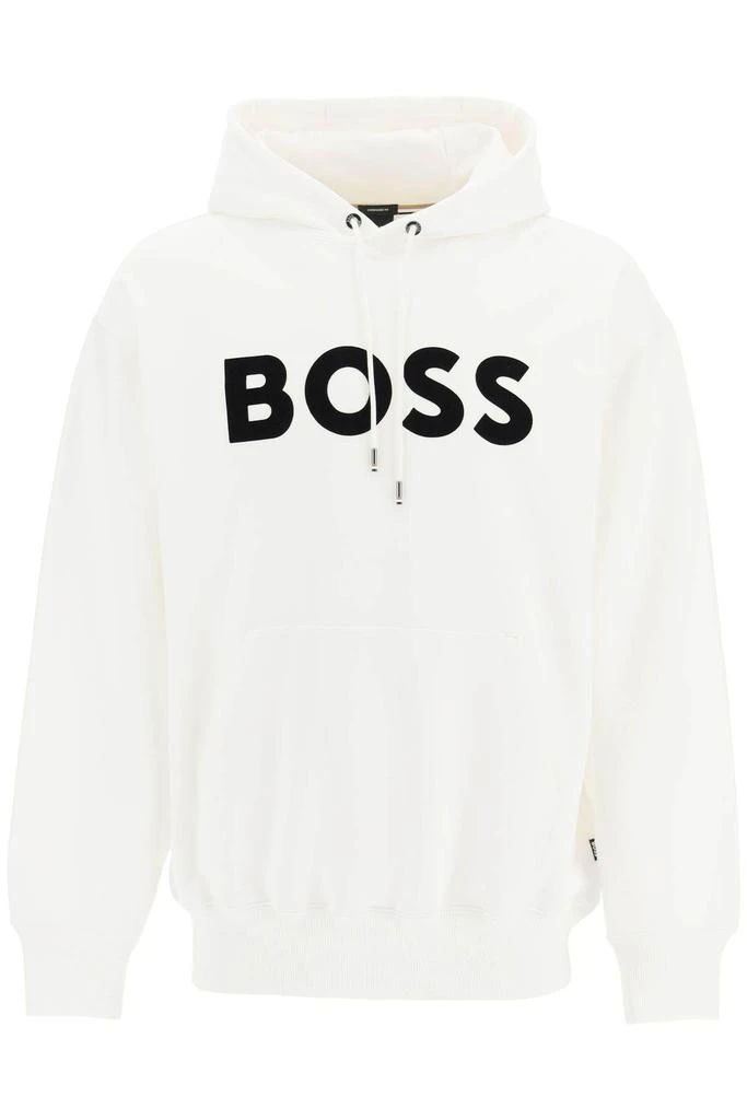 商品Hugo Boss|'SULLIVAN' FLOCKED LOGO HOODIE,价格¥543,第1张图片