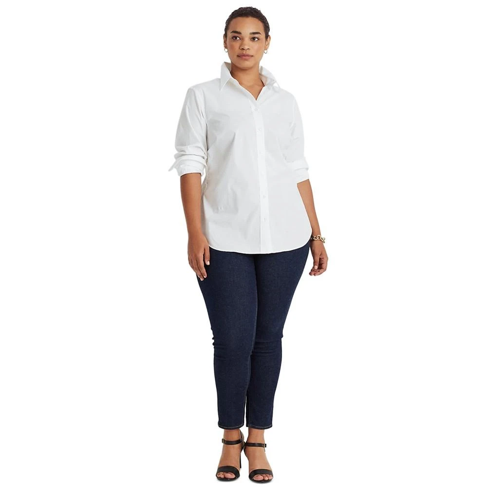 商品Ralph Lauren|Plus-Size Easy Care Cotton Shirt,价格¥680,第4张图片详细描述