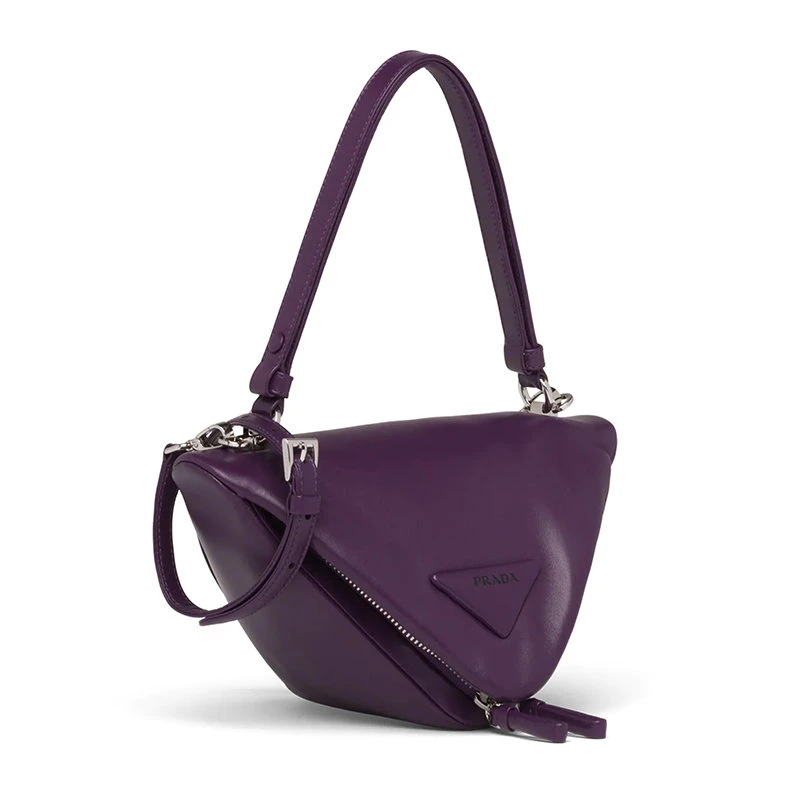 商品Prada|【预售3-7天】PRADA/普拉达 2021秋冬 紫色光滑纳帕皮革 绗缝经典三角形手提单肩包1BA315_2DX8_F0030_V_OOO,价格¥14720,第5张图片详细描述
