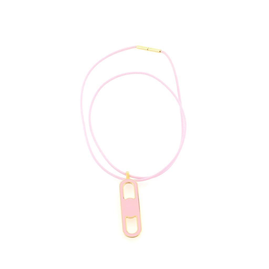 商品[二手商品] Hermes|Hermes Maillon Pendant Choker Silk Cord with Metal and Enamel Pink,价格¥5128,第1张图片