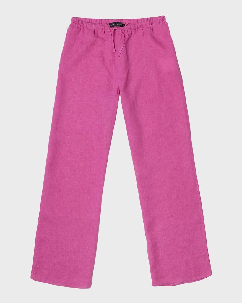 商品Desmond & Dempsey|Straight-Leg Linen Lounge Trousers,价格¥955,第1张图片
