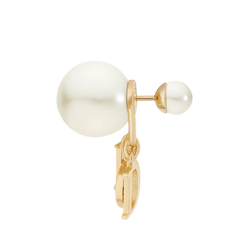 商品Dior|【预售3-7天】DIOR/迪奥 2020秋冬新款DIOR TRIBALES系列 女士镀金金属白色树脂珠对称耳环E1411TRICY_D301,价格¥4997,第7张图片详细描述