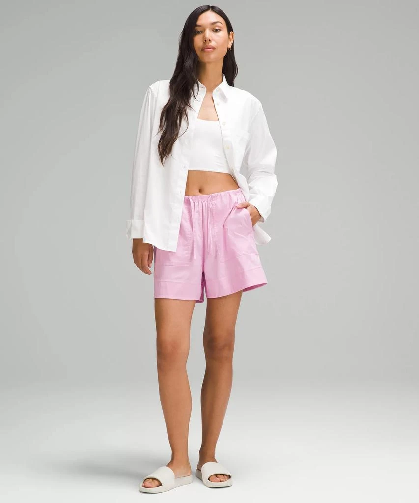 Cotton-Blend Poplin High-Rise Short 4" 商品