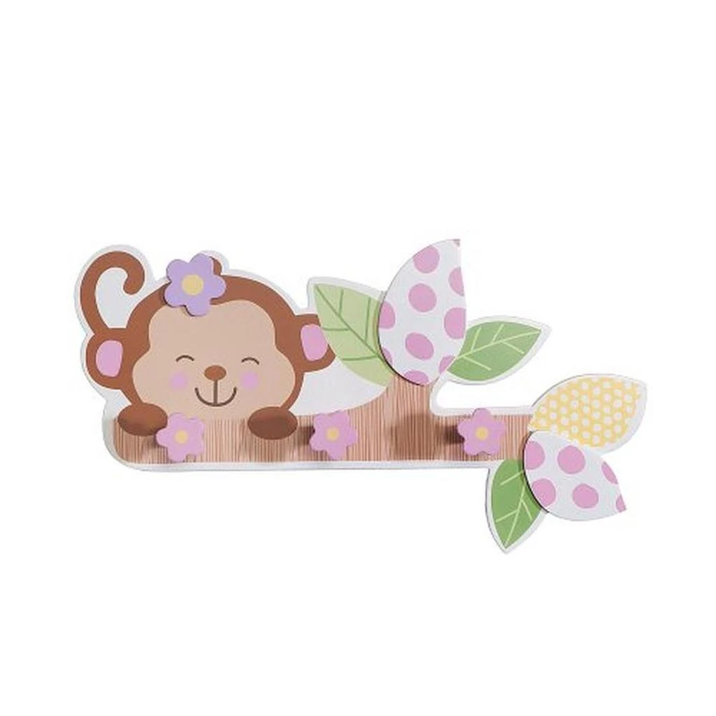 商品Babies"R"Us|Babies"R"Us Wooden Baby Girl Monkey Wall Decor,价格¥39,第1张图片