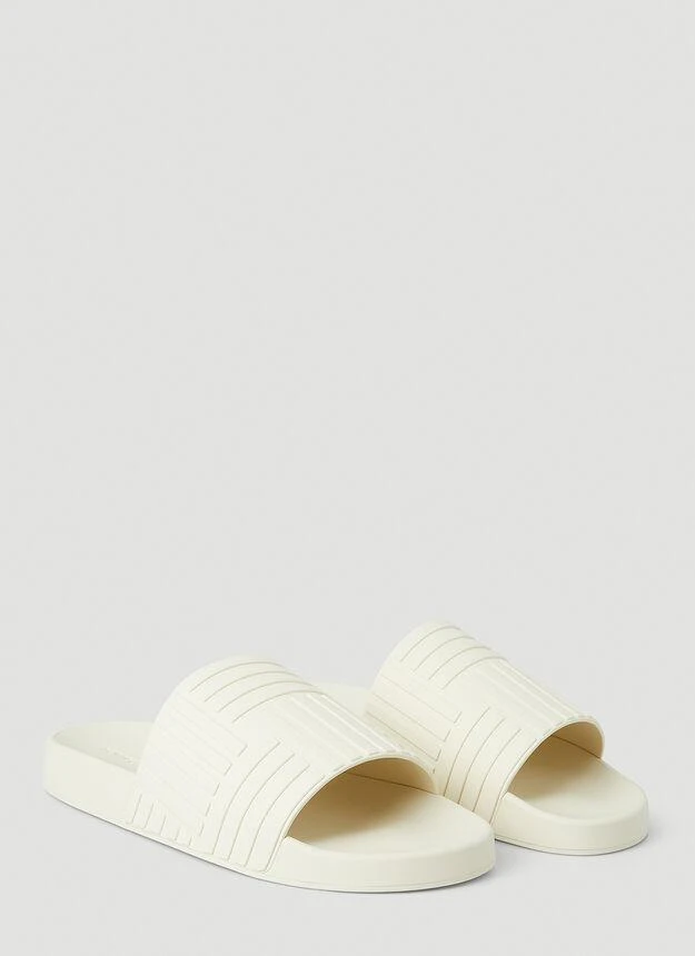 商品Bottega Veneta|Rubber Carpet Slides in Cream,价格¥3120,第2张图片详细描述