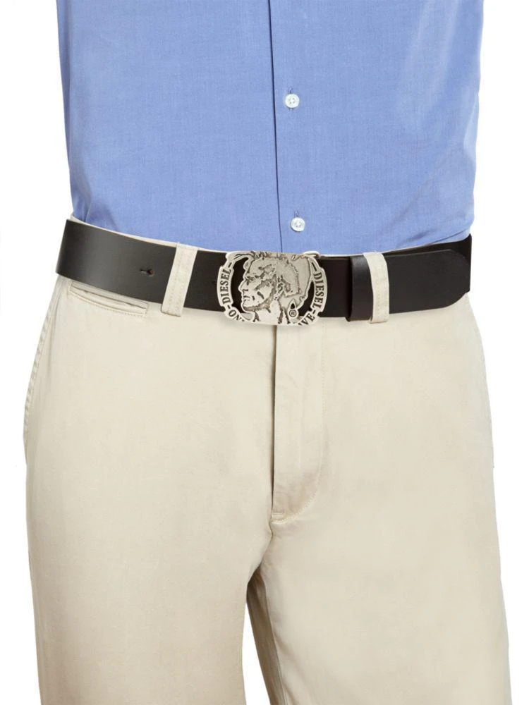 商品Diesel|Min08 Logo-Engrave Buckle Leather Belt,价格¥240,第3张图片详细描述