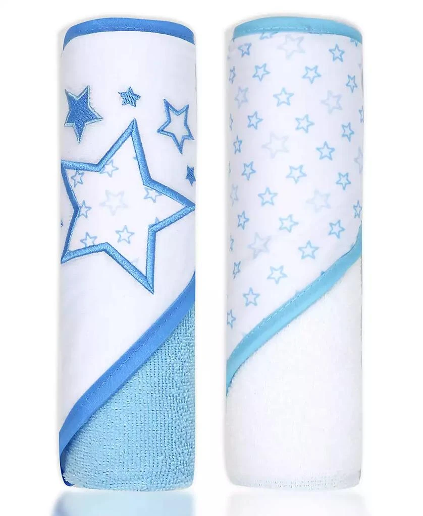 商品Tendertyme|Baby Boys and Baby Girls Stars 2 Pack Hooded Bath Towel and Wash Cloth Set,价格¥225,第5张图片详细描述