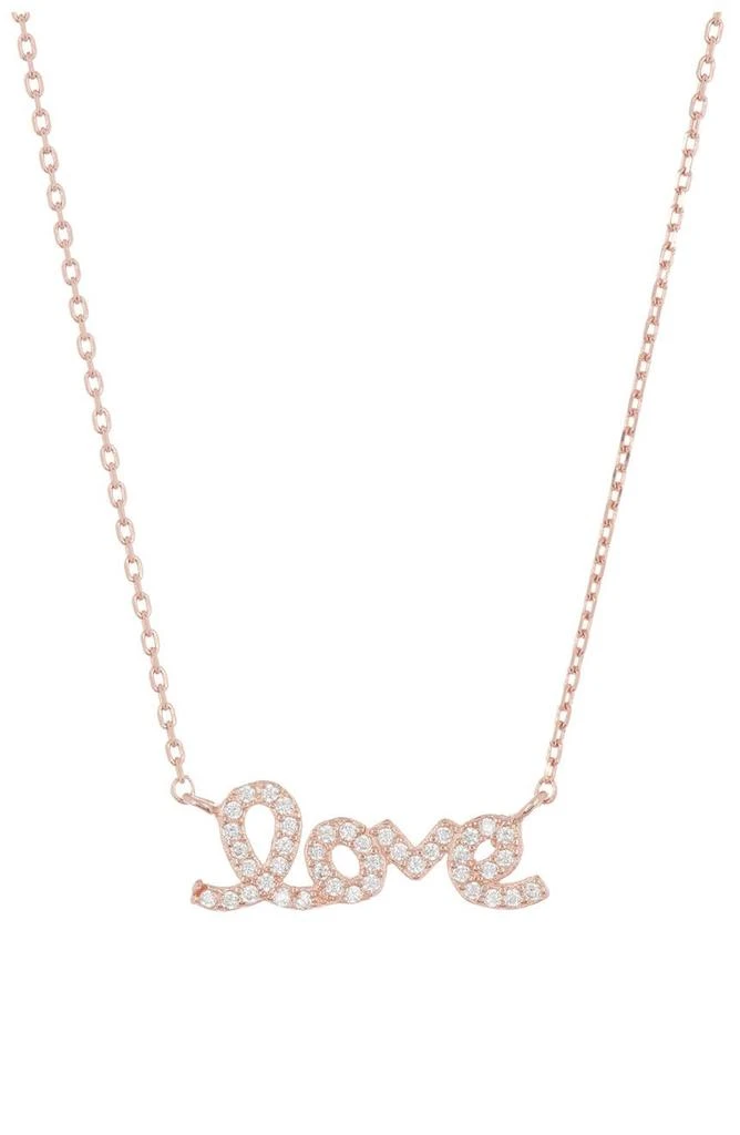 商品ADORNIA|14K Rose Gold Plated Cursive Love Pendant Necklace,价格¥173,第1张图片