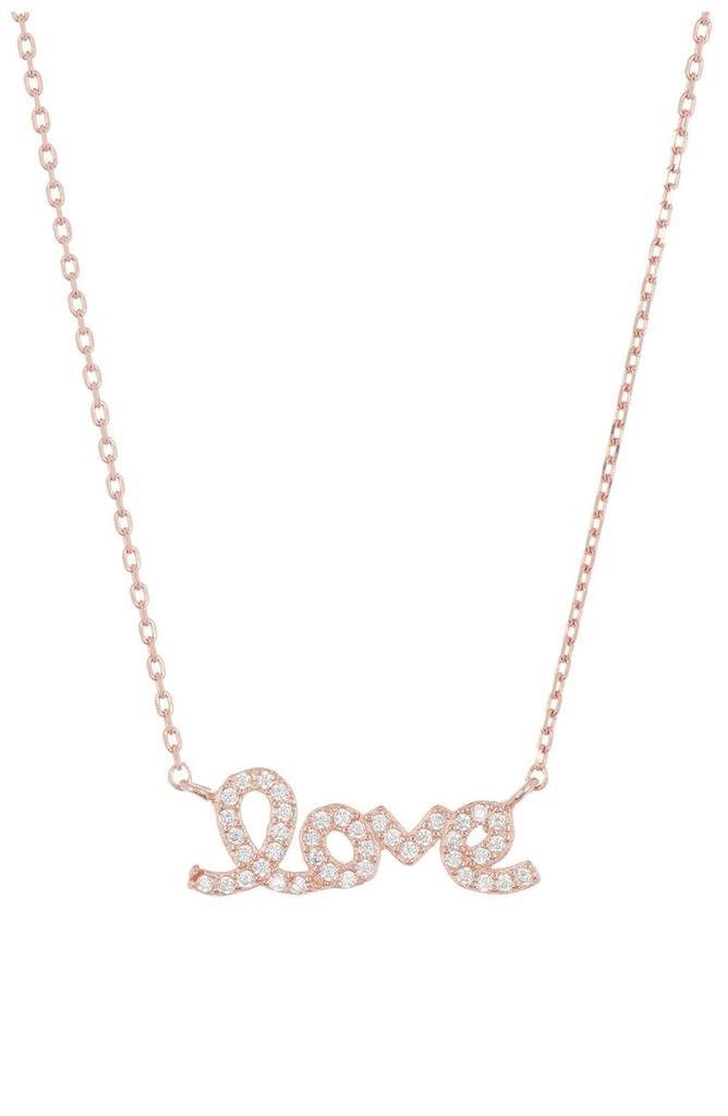 商品ADORNIA|14K Rose Gold Plated Cursive Love Pendant Necklace,价格¥165,第1张图片