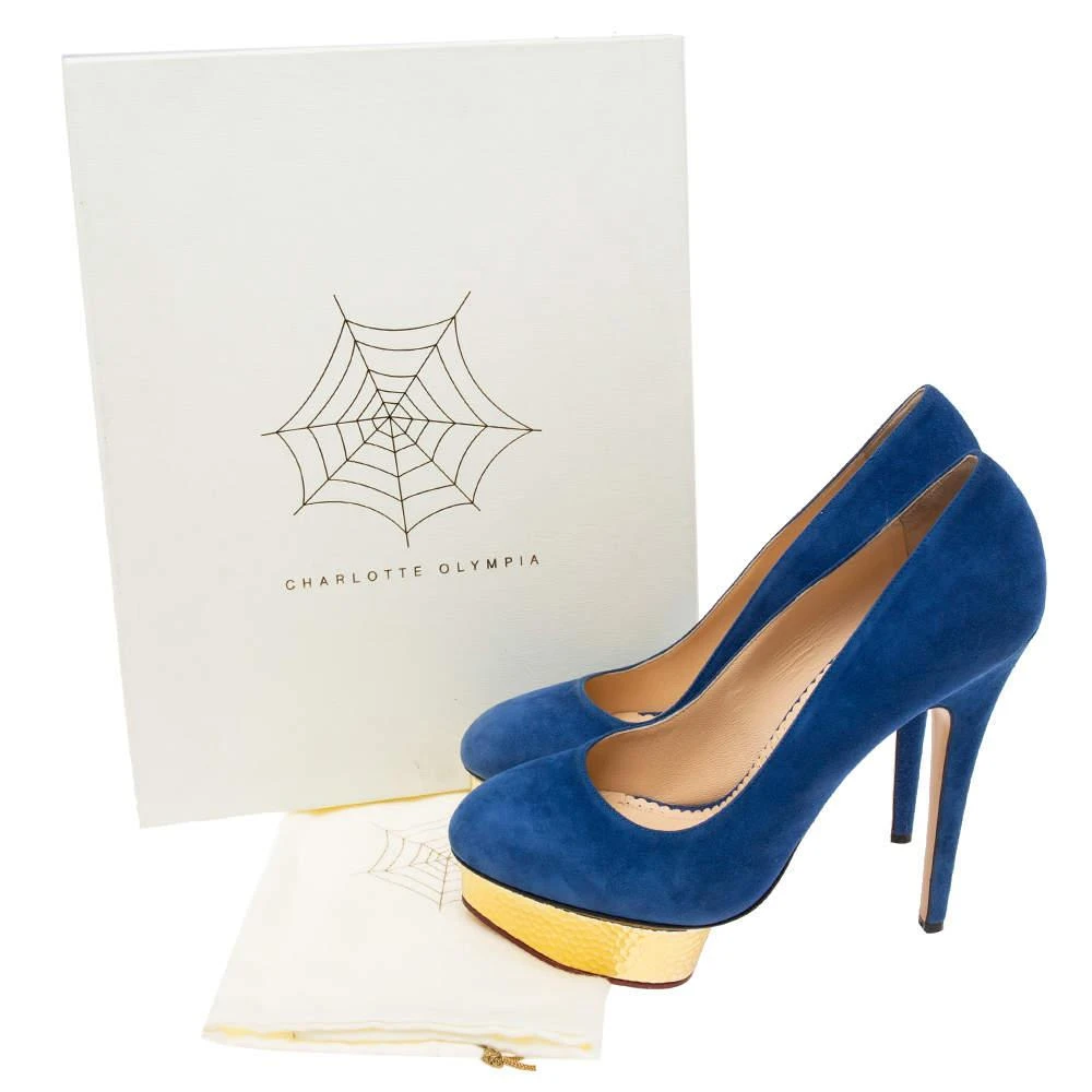 Charlotte Olympia Blue Suede Dolly Platform Pumps Size 41 商品
