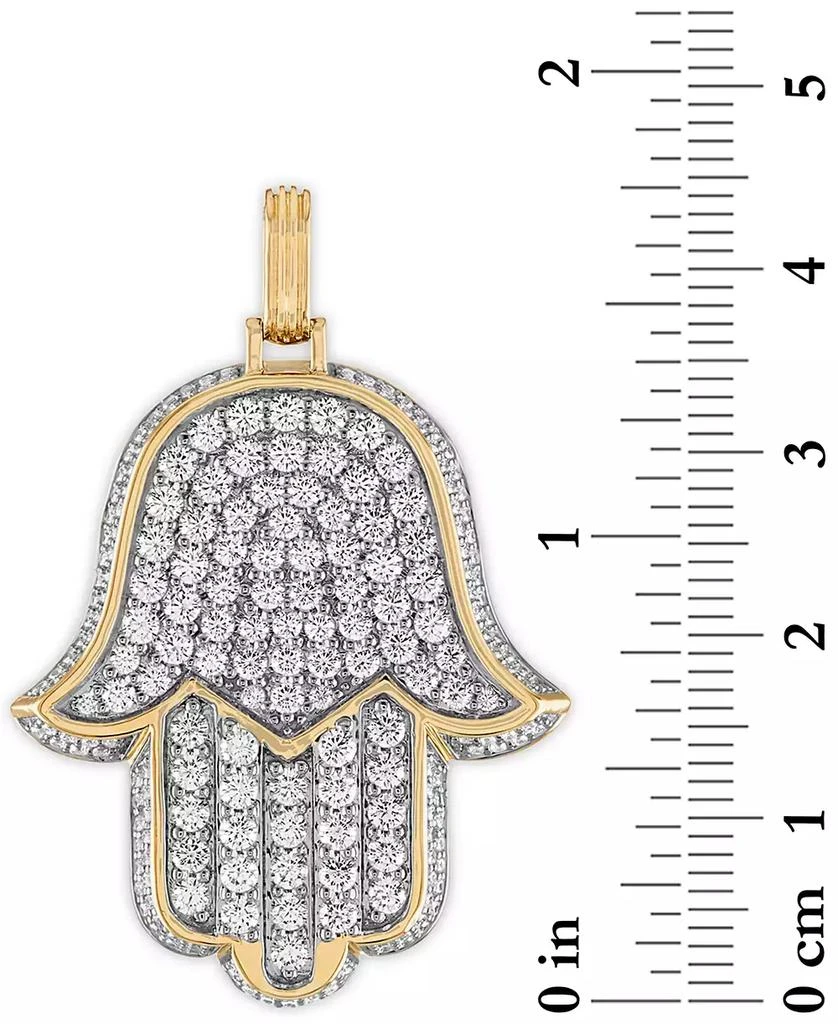 商品Esquire Men's Jewelry|Cubic Zirconia Pavé Hamsa Hand Pendant in Sterling Silver & 14k Gold-Plate, Created for Macy's,价格¥717,第3张图片详细描述