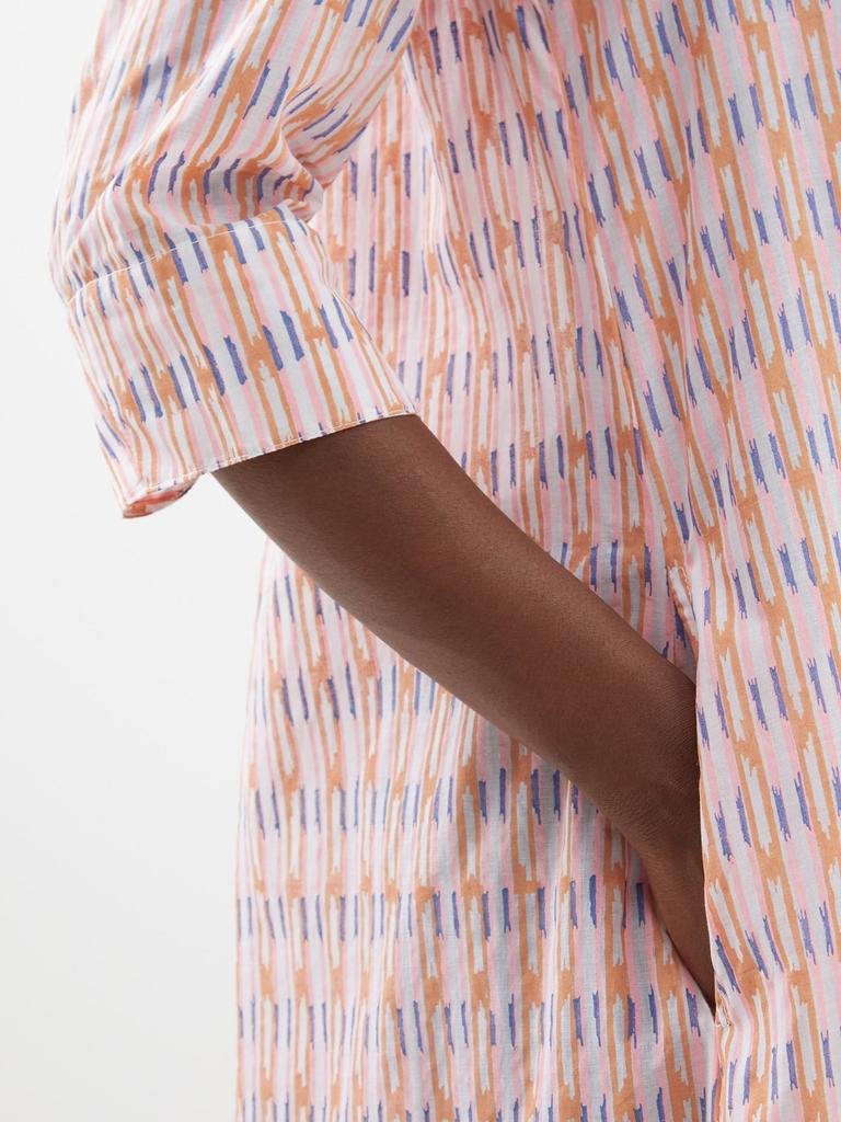 Angelica geometric-print cotton shirt dress商品第3张图片规格展示