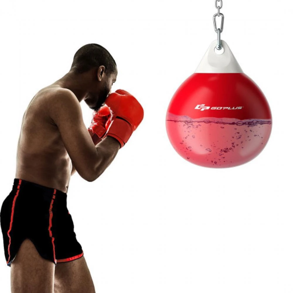 商品Hivvago|18 Inch 110 Pound Heavy Punching Water Aqua Bag with Adjustable Metal Chain-Red,价格¥748,第3张图片详细描述